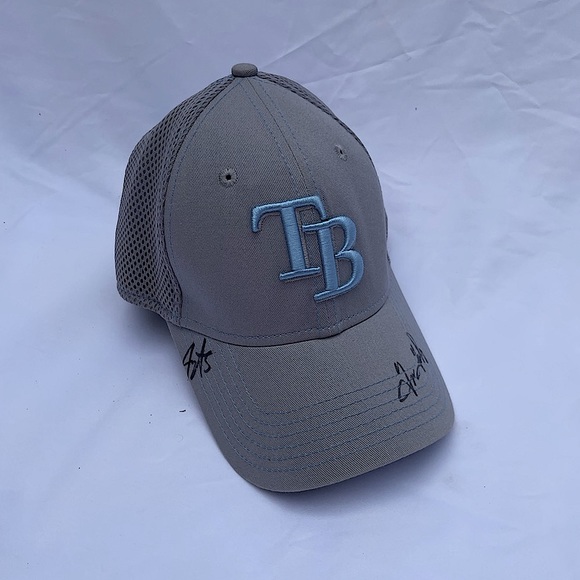 TB Rays Baseball hat new era genuine merchandise small/medium gray blue logo - Picture 1 of 7